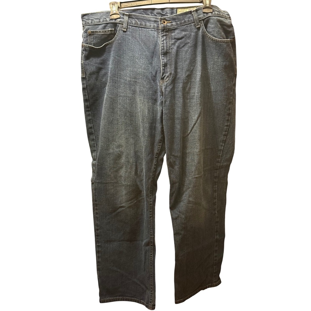 IZOD Mens Relaxed Fit Dark Wash Straight Leg Denim Jeans Blue 42x32